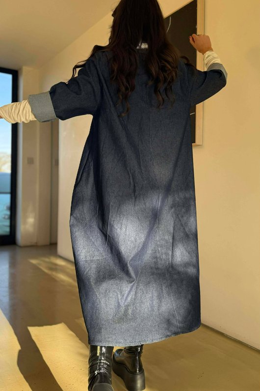 Ori X Stretch Denim Trapeze Dress /9=